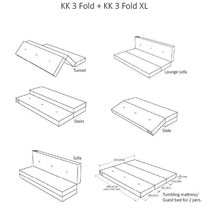 Matelas pliant xl, bleu foncé w. Noir