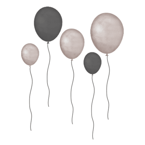 WALLSTORIES - Ballons, gris / marron