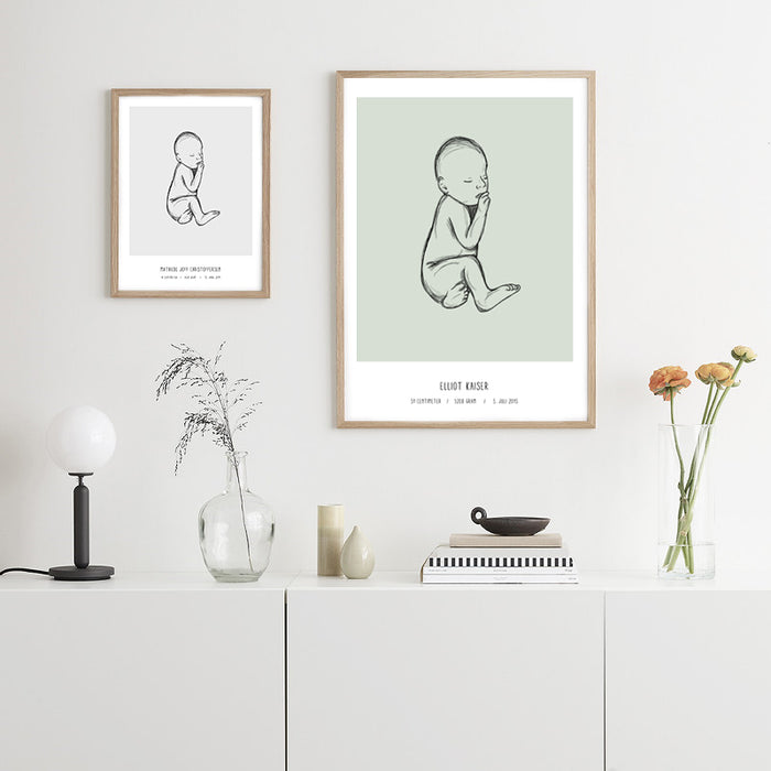 Deal: Affiche de naissance personnelle - @jackienavarro, violet