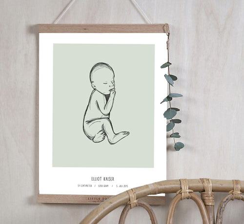 Deal: Affiche de naissance personnelle - @jackienavarro, violet