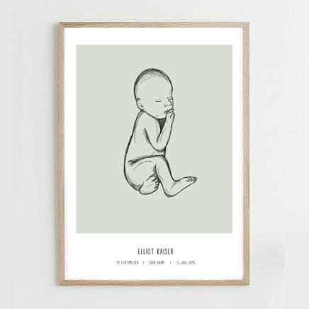 Deal: Affiche de naissance personnelle - @jackienavarro, violet