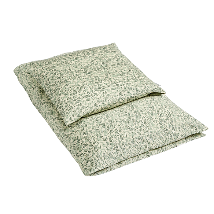 Linge de lit, feuille de laurier, vert (junior)