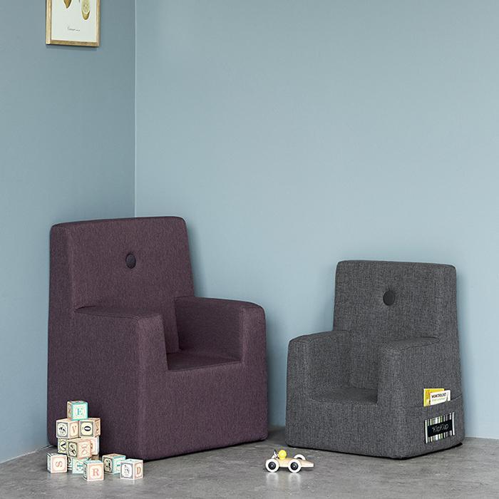 Chaise pour enfants, gris bleu w. gris