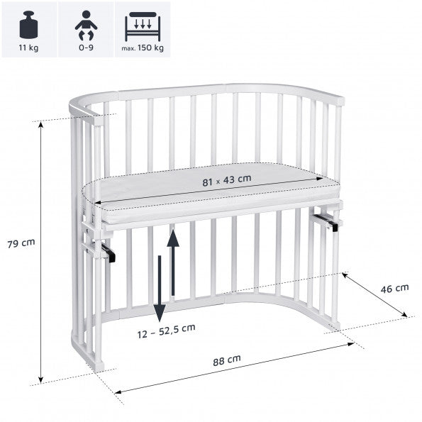 Babybay Original Co-Sleeper Bedside - Blanc