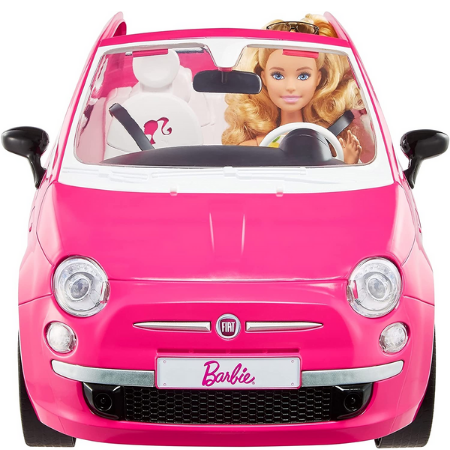 Barbie Fiat 500 avec poupée - rose