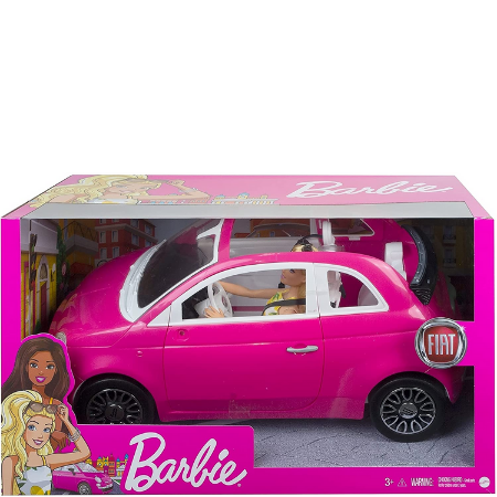 Barbie Fiat 500 avec poupée - rose