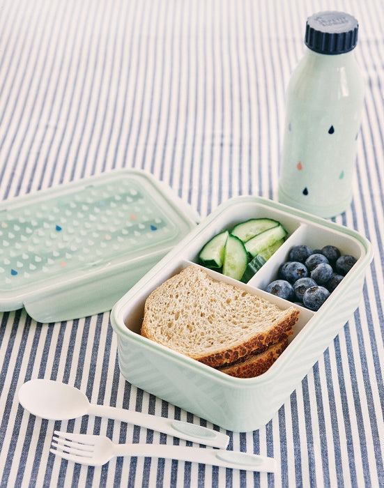 Boîte à lunch avec couverts, vert