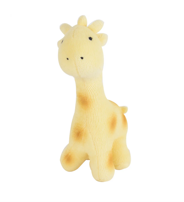 Animal mordant en textile, girafe