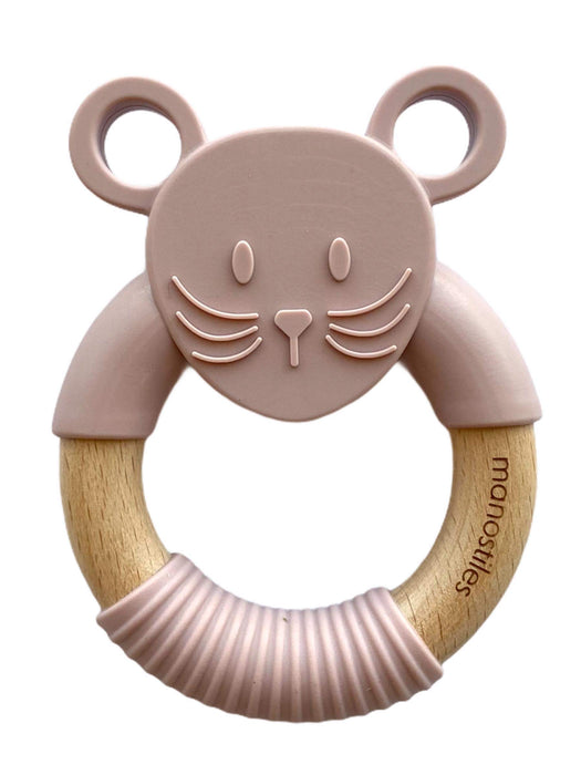 Bague mordante, souris - rose