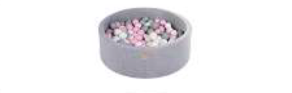 Ball Pool Round 90x30 cm - Gris clair, velours (200 balles)