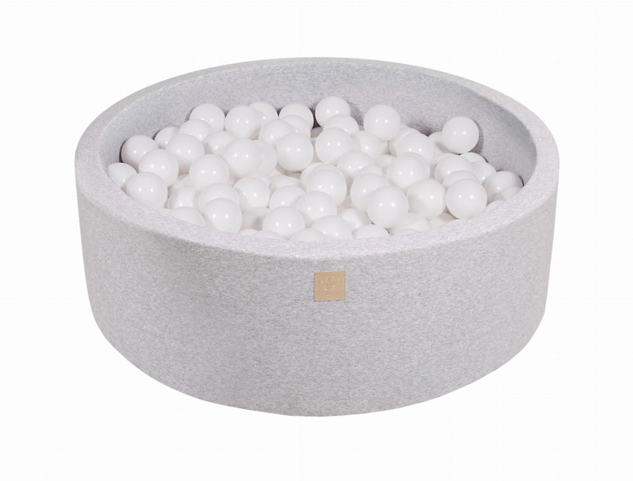 Ball Pit Round 90x30 cm - Gris clair (200 balles)