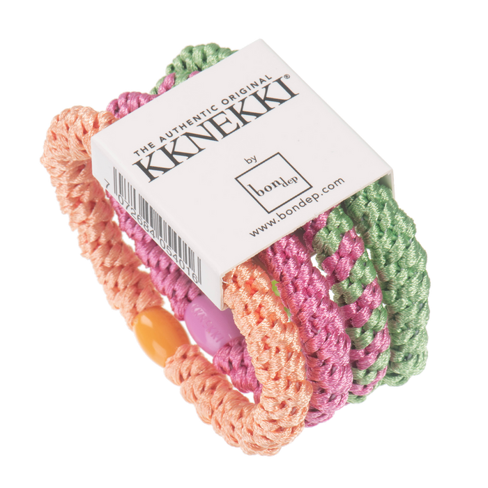 Bon Dep Kknekki Elastic - vert / rose / orange (4 pcs)