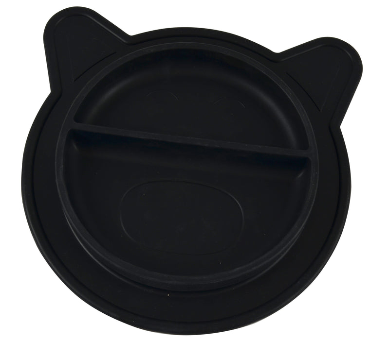 Assiette en silicone, cochon - noir