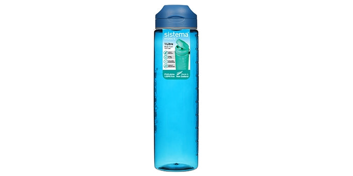 Bouteille de boisson avec unité de mesure - bleu (1 litre)