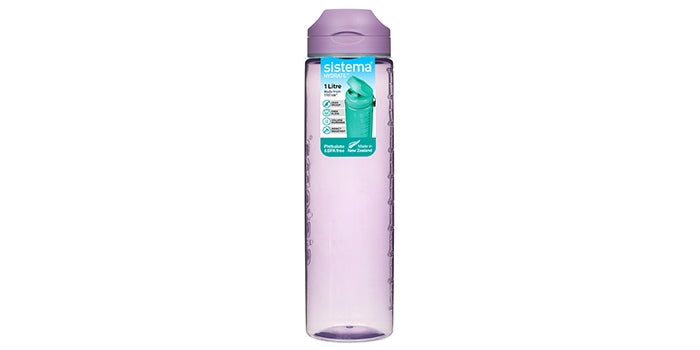 Bouteille de boisson avec unité de mesure - violet (1 litre)