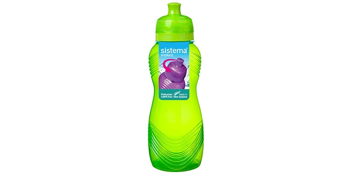 Bouteille de boisson avec motif d'onde - vert (600 ml)