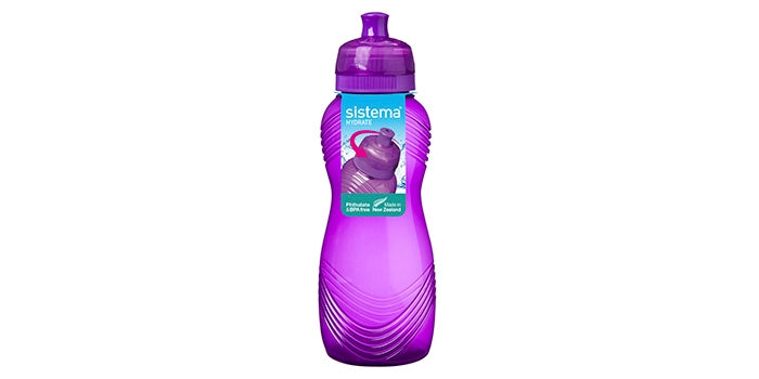 Bouteille de boisson avec motif d'onde - violet (600 ml)