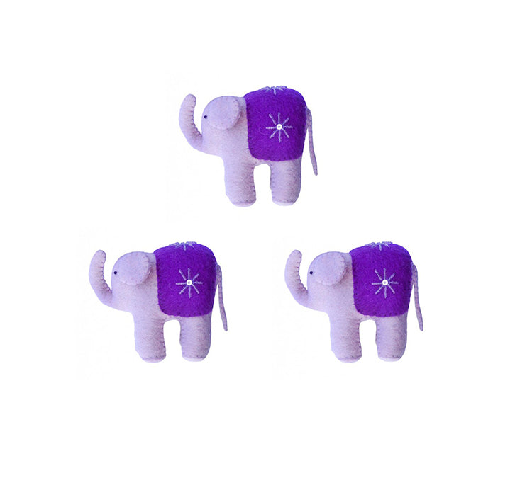 Famille d'éléphants, violet