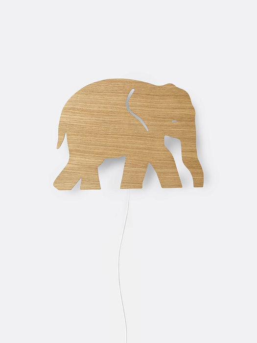 Lampe murale, éléphant - chêne huilé