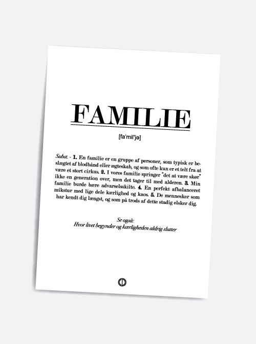 Définition de la famille, carte A5