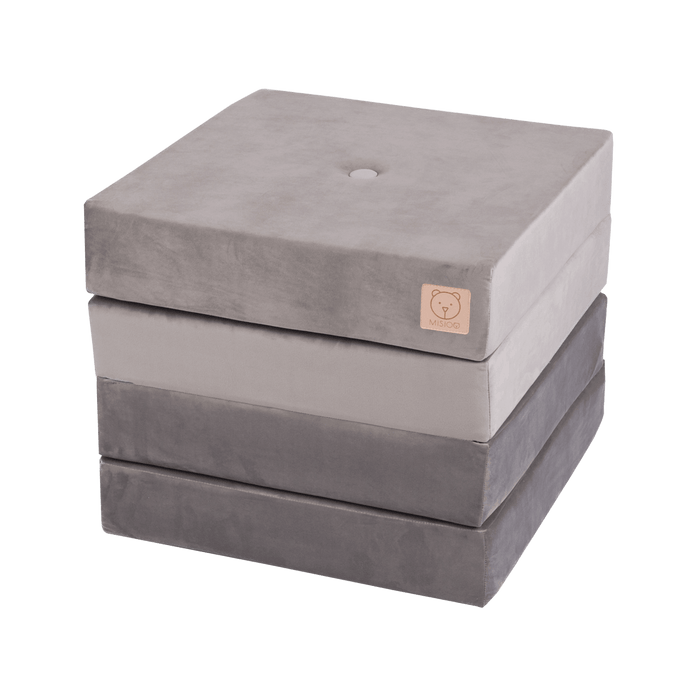 Matelas pliant - Gray, velours (200x50x10cm)