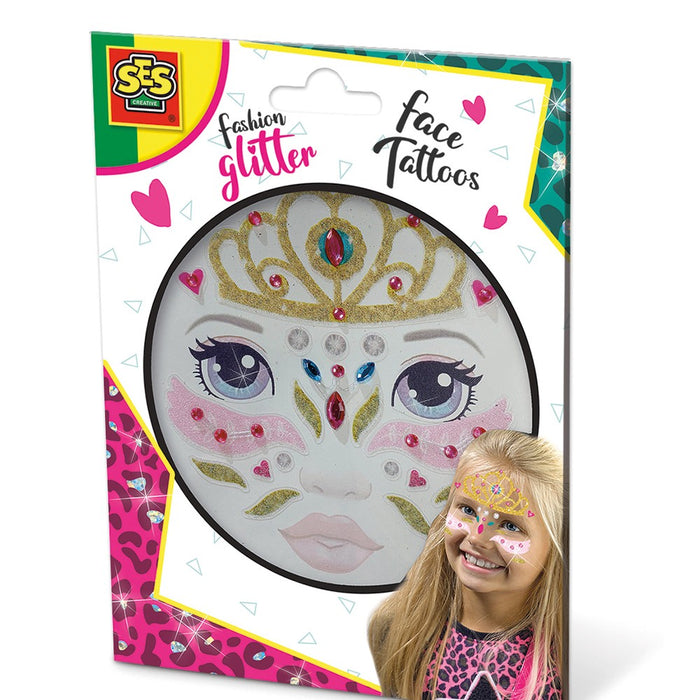 Tatouages ​​à paillettes pour le visage, princesse