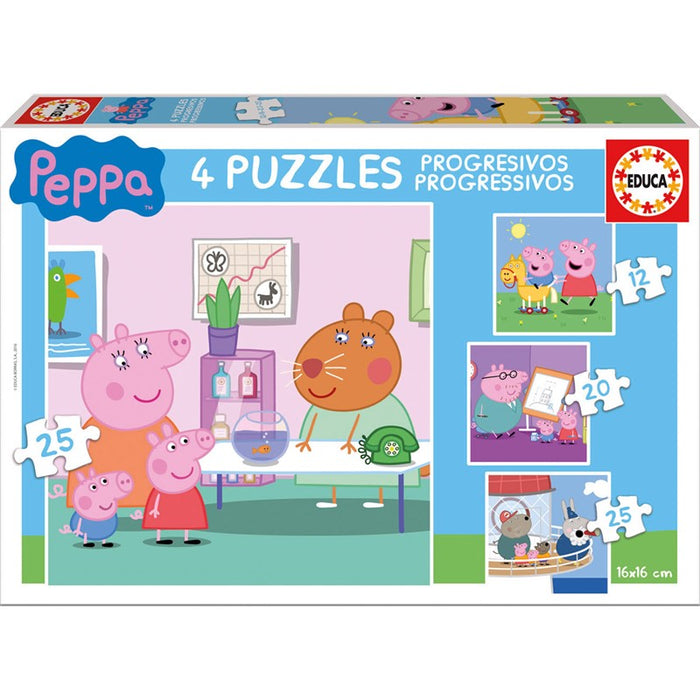 Puzzle de porc Peppa, 4 pcs.