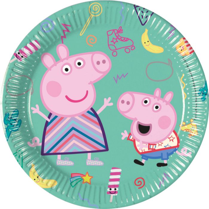 Plaques jetables de PEPPA Pig, 8 pcs.