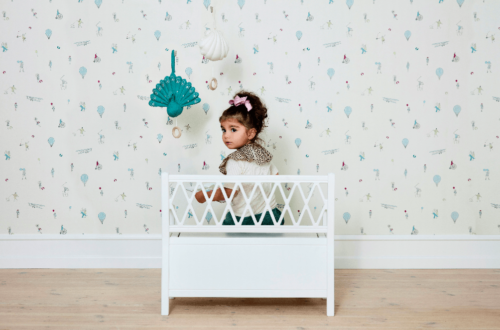 Banc pour enfants Harlequin, blanc