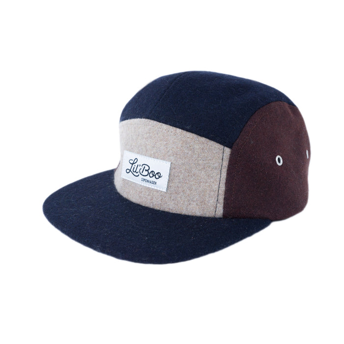 Cap, bloc de laine à 5 panneaux - marron (taille XL, 7-14 ans)