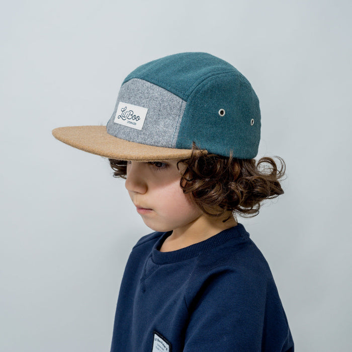 Cap, bloc de laine à 5 panneaux - vert (taille m, 1,5-3 ans)