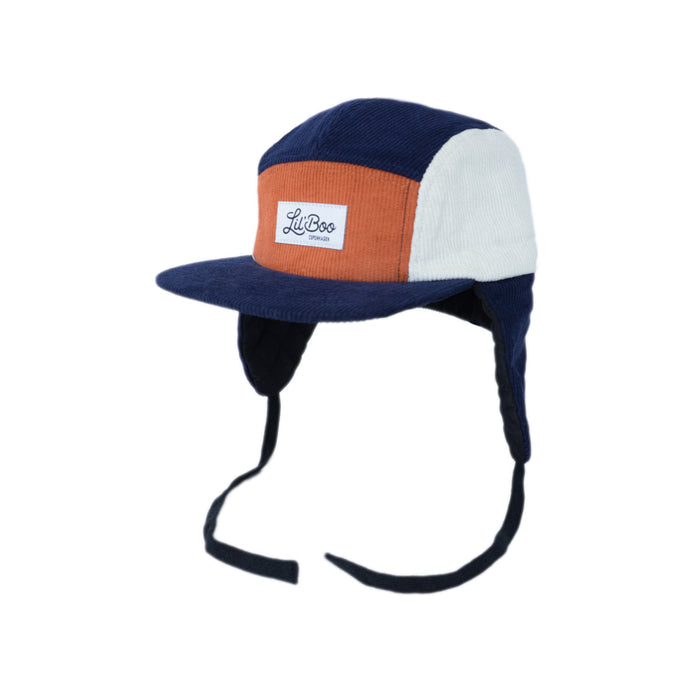 CAP, BLOC CLORDOY 5 PANEL AVEC OEURS - NAVY / CARAMEL (Taille M, 1,5-3 ans)