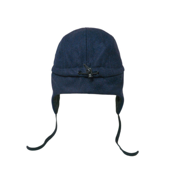 Casquette, bloc de laine 5 panneaux avec oreilles - bordeaux / gris / marine (taille m, 1,5-3 ans)