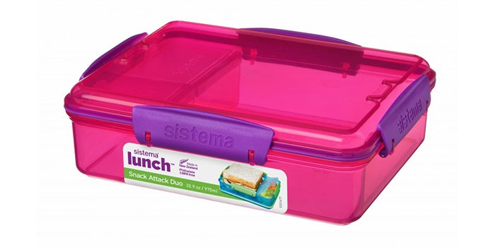 Boîte à lunch avec 3 compartiments - rose