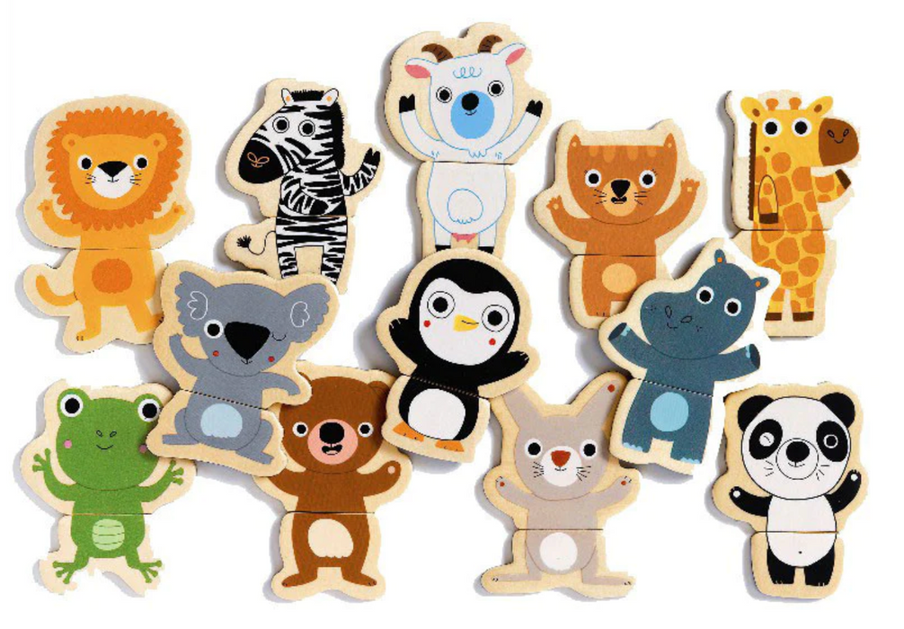 Aimants en bois - animaux (24 pc.)