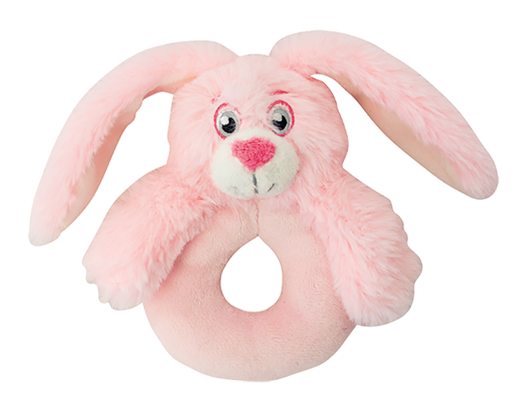 Bébé hochet en peluche, rose