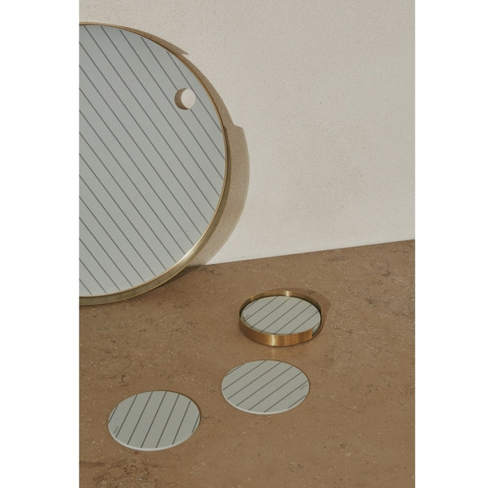 Oka Coaster - Brass and Mint (6 PC)