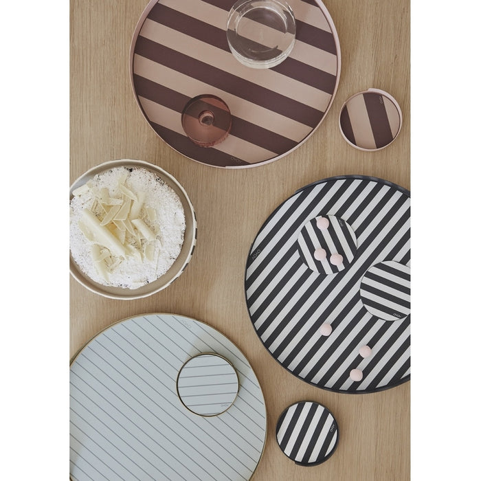 Oka Coaster - Brass and Mint (6 PC)