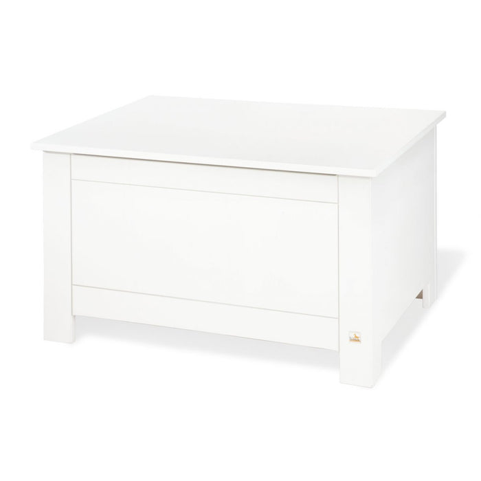 Banc de rangement, pin laqué blanc