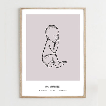 Deal: Affiche de naissance personnelle - @jackienavarro, violet