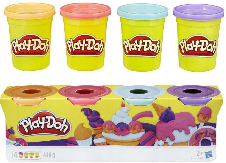 Play-doh, 4 seaux - mix pastel