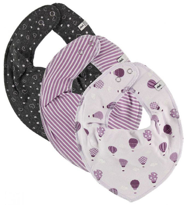 Bandana Bib, 3 pack - Orchid Tint