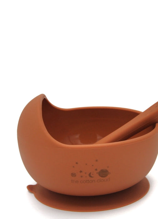 Bol en silicone avec cuillère, caramel