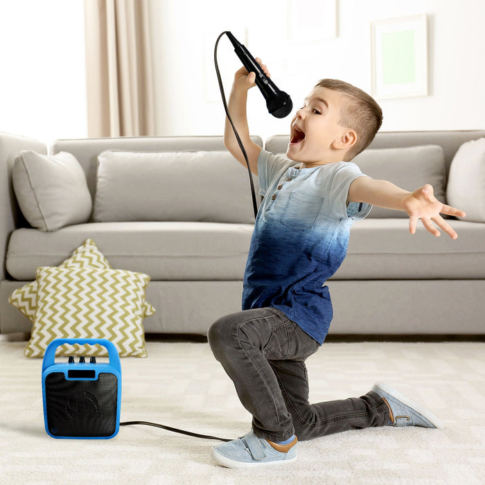 Haut-parleur pour enfants et microphone - bleu clair