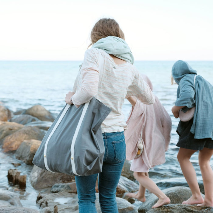 Sac fourre-tout, gris / bleu