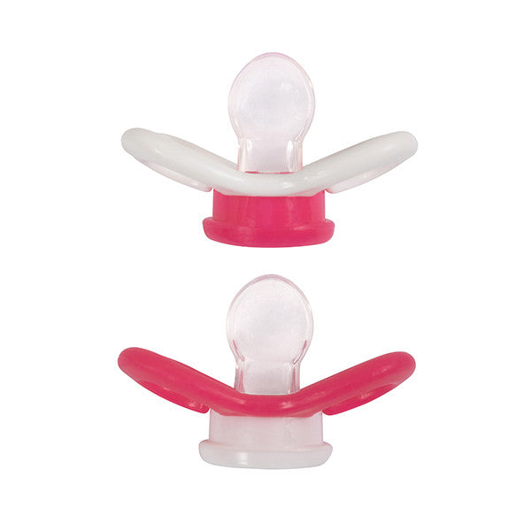 2 sucettes de pack (silicone) 0-6 mois, rose / blanc