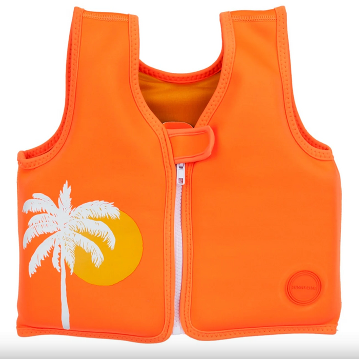 Gilet de sauvetage, palmiers du désert - néon pomelo (2-3 ans)