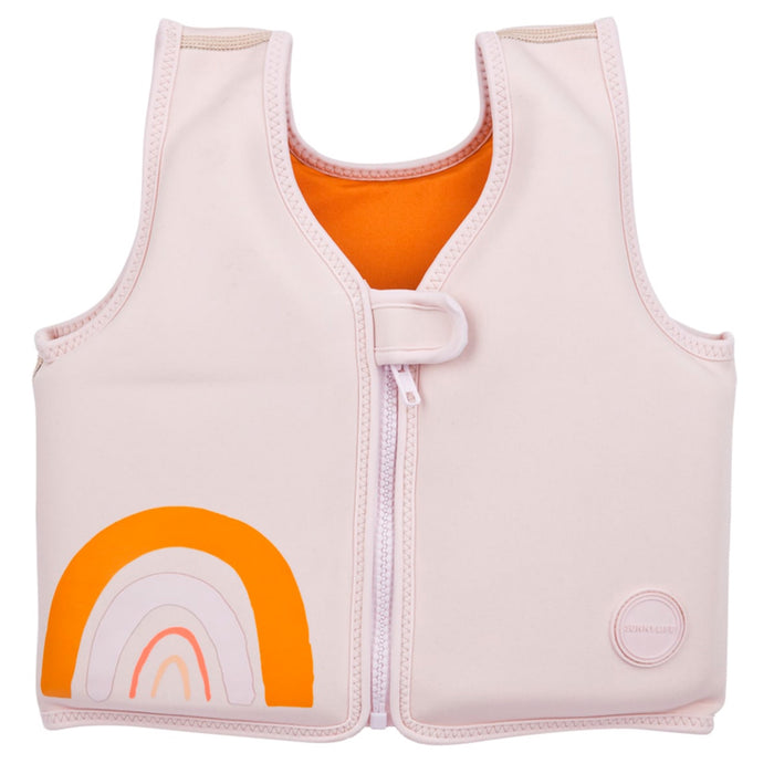 Gilet de sauvetage, palmiers du désert - rose poudre (2-3 ans)