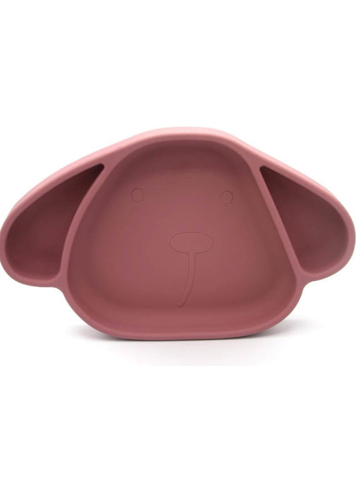 Assiette en silicone, chien - Rosa