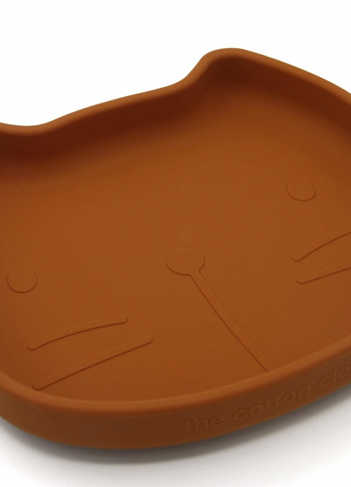 Assiette en silicone, chat - caramel